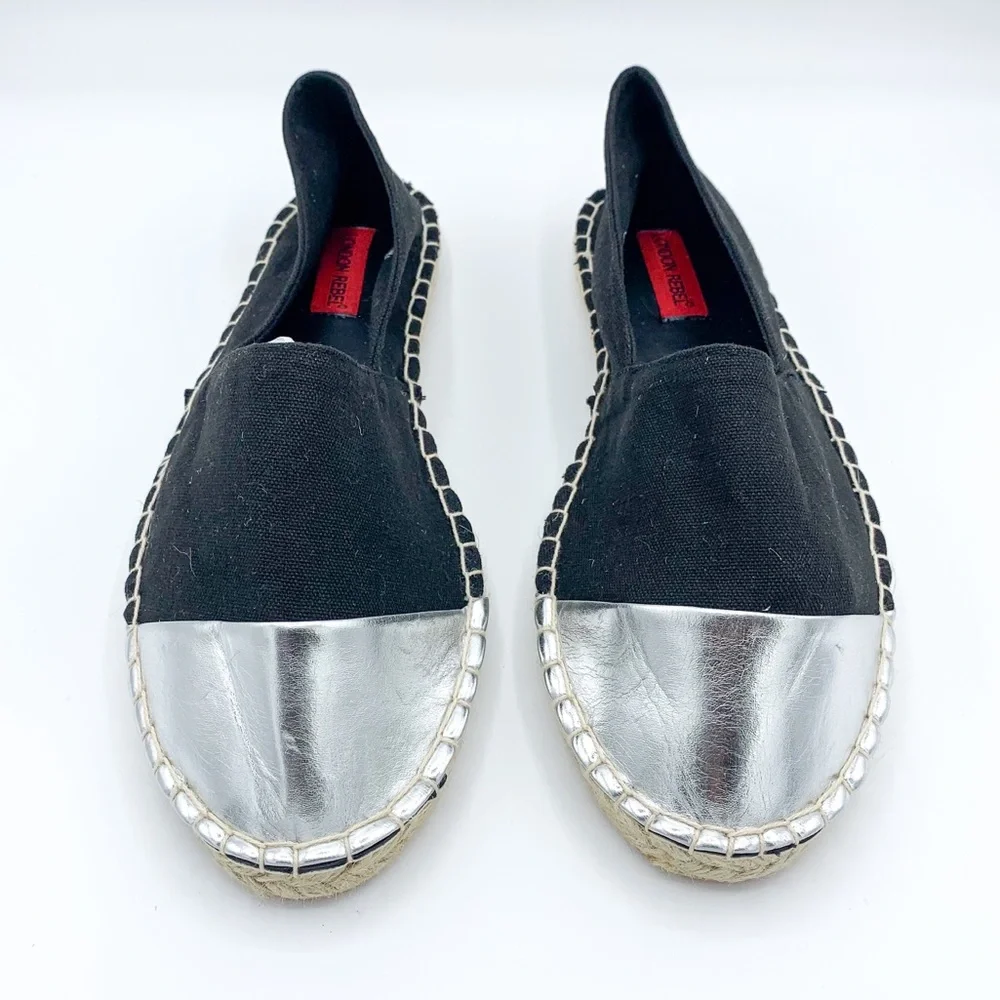 London Rebel for ASOS Black and Silver Espadrilles